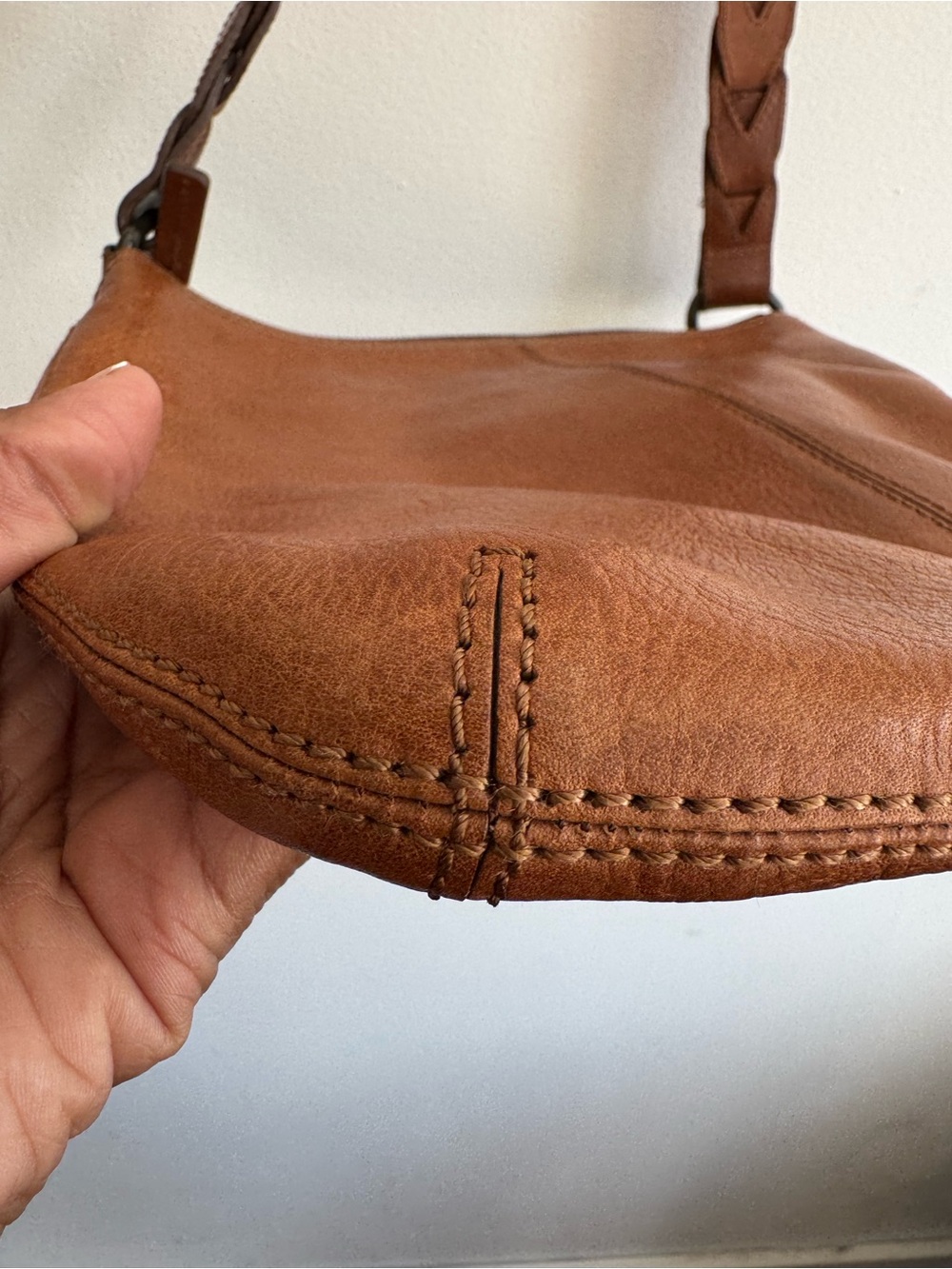 Banana Republic Genuine Leather Shoulder Bag Hobo Bag Crossbody - Picture 10 of 15